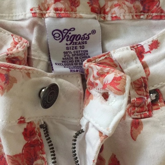 Vigoss Rose Floral Coral Pink Shorts Girls SZ 10 - Picture 2 of 4
